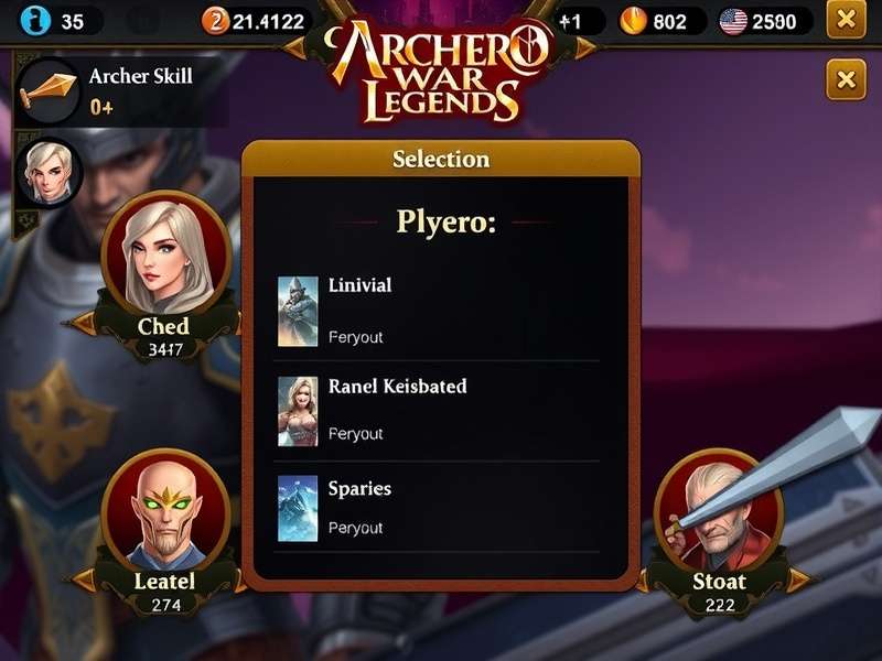 Archero War Legends skill selection screen