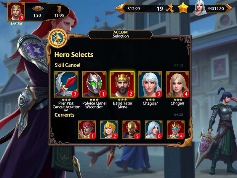 Archero War Legends hero selection screen